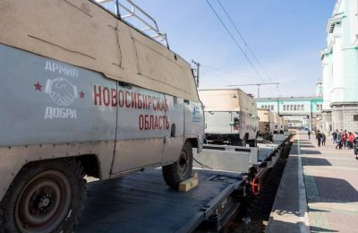 Семь УАЗов в зону СВО отправили «Автопоездом Победы» жители Новосибирска