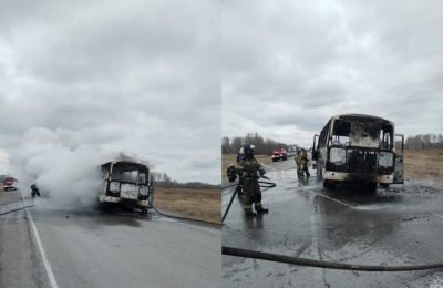 Сгорел автобус