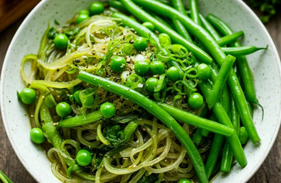 Фунчоза с зелёными овощами