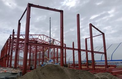 Строительство нового спортивного комплекса в Доволенском районе идёт по графику